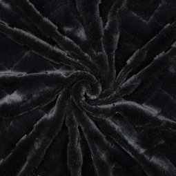 Tissu polaire doudou - Zig zag noir