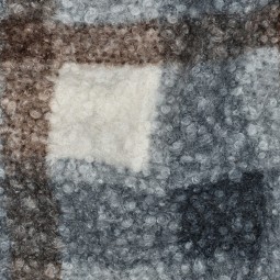 Tissu bouclette - Carreaux bleu