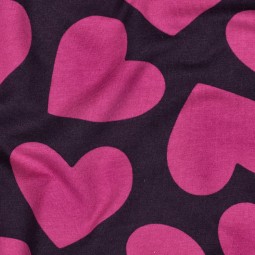 Tissu jersey sweat - Cœur violet