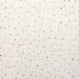 Tissu Katia Fabrics - Double gaze - Écru pois doré