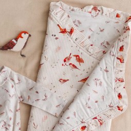 Tissu Katia Fabrics - Nid d'abeille - Motifs d'oiseaux