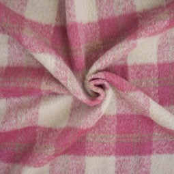 Tissu Katia fabrics - Lainage - Carreaux rose