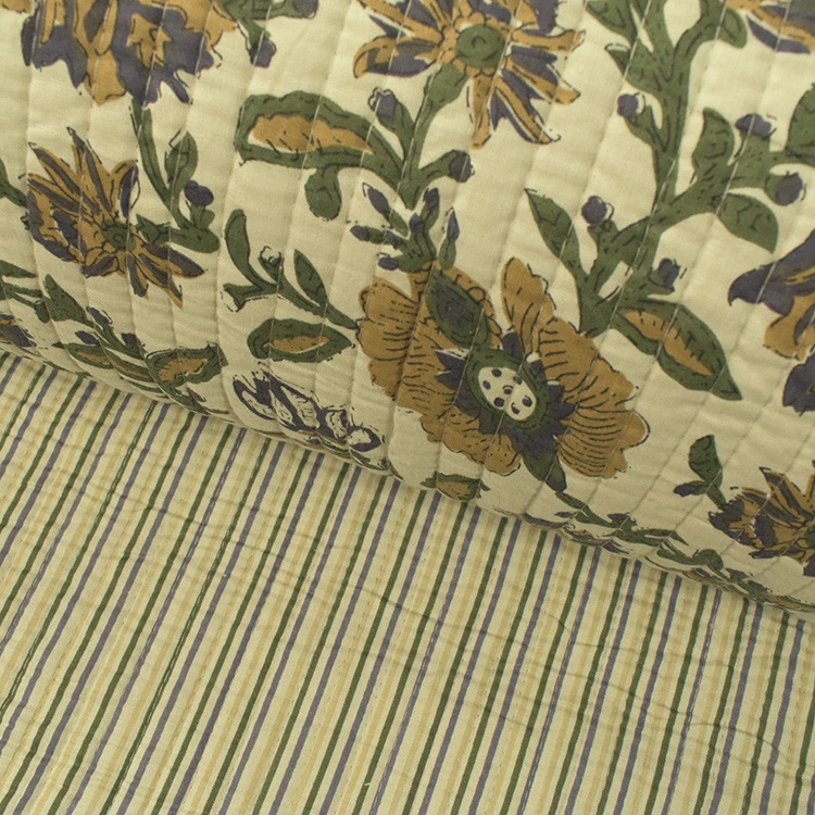 Tissu matelassé coton indienne - Delhi ambre