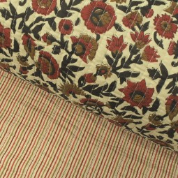 Tissu matelassé coton indienne - Delhi rouge