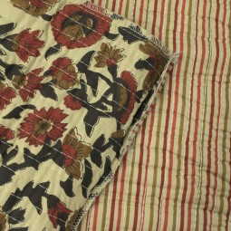 Tissu matelassé coton indienne - Delhi rouge