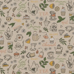 Tissu canvas - Tea party