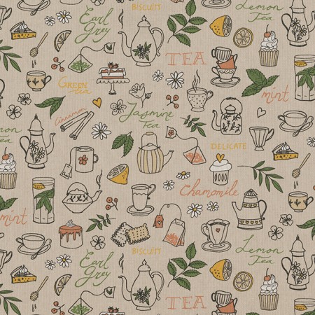 Tissu canvas - Tea party