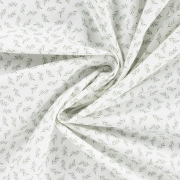 Tissu coton - Feuillage écru