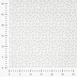 Tissu coton - Feuillage écru