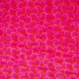 Tissu polaire doudou - Hearts fuchsia