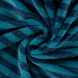 Tissu polaire doudou - Rayures bleu