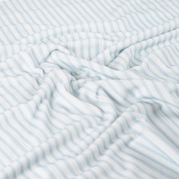 Tissu jersey velours - Rayures écru