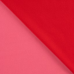 Tissu polaire doubla face - Rouge