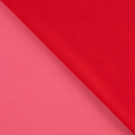 Tissu polaire doubla face - Rouge