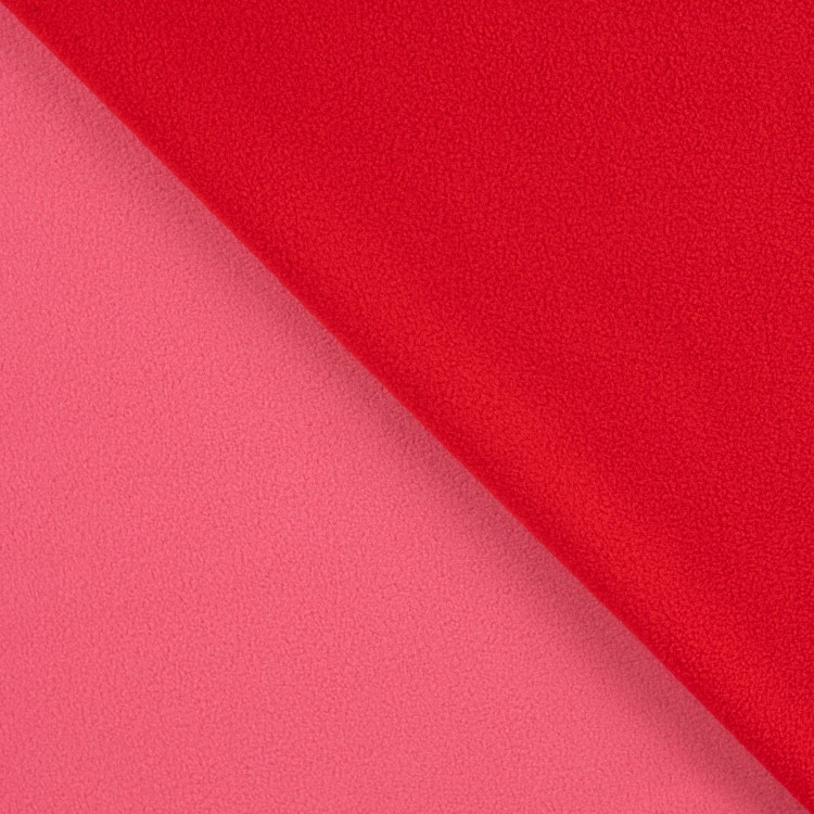 Tissu polaire doubla face - Rouge