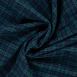 Tissu flanelle - Carreaux émeraude