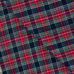 Tissu flanelle - Carreaux rouge