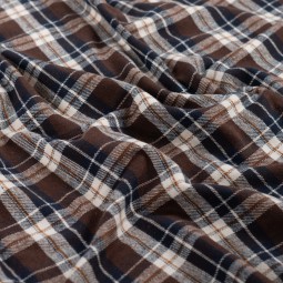 Tissu flanelle - Carreaux marron