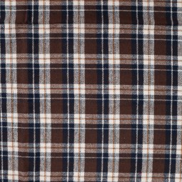 Tissu flanelle - Carreaux marron