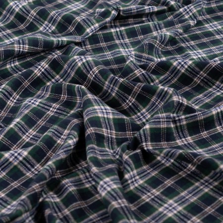 Tissu flanelle - Carreaux bleu