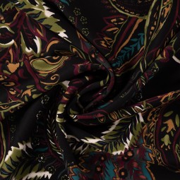 Tissu Twill Viscose - Paisley wine