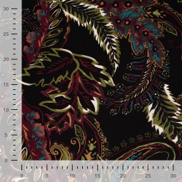 Tissu Twill Viscose - Paisley wine