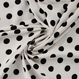 Tissu Twill Viscose - Pois écru