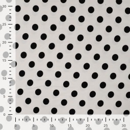 Tissu Twill Viscose - Pois écru