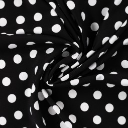 Tissu Twill Viscose - Pois noir