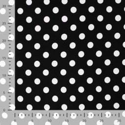 Tissu Twill Viscose - Pois noir