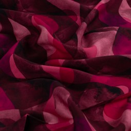 Tissu Twill Viscose Ecovero - Waves cyclam