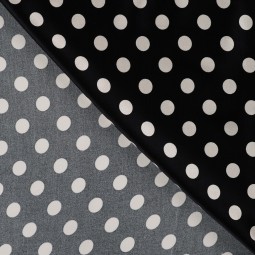 Tissu viscose - Pois noir