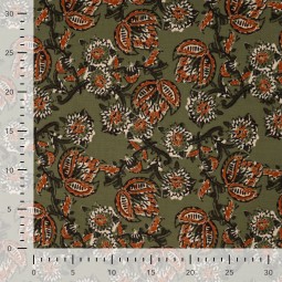 Tissu velours milleraie - Cachemire kaki