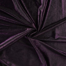 Tissu velours lisse - Foil purple black