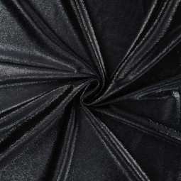 Tissu velours lisse - Foil silver black