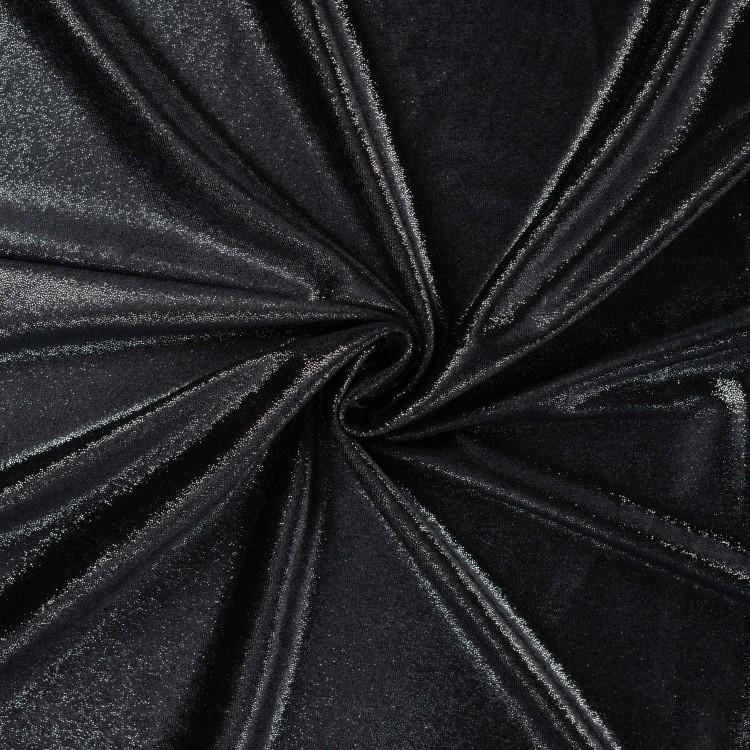 Tissu velours lisse - Foil silver black