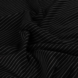 Tissu viscose et polyester - Rayures noir