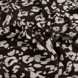 Tissu maille - Léopard marron foncé