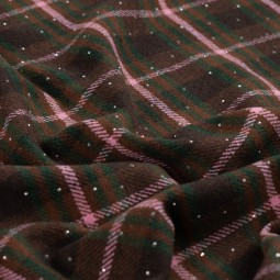 Tissu gratté - Carreaux et strass