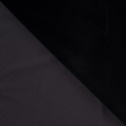 Tissu velours de coton - Noir
