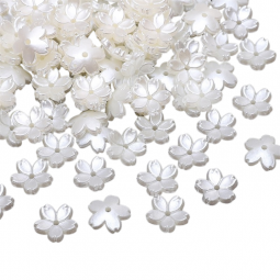 Perles fleurs nacrées x30