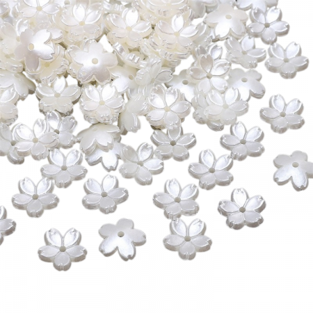 Perles fleurs nacrées x30