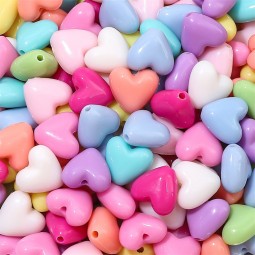 Perles cœur en plastique x50