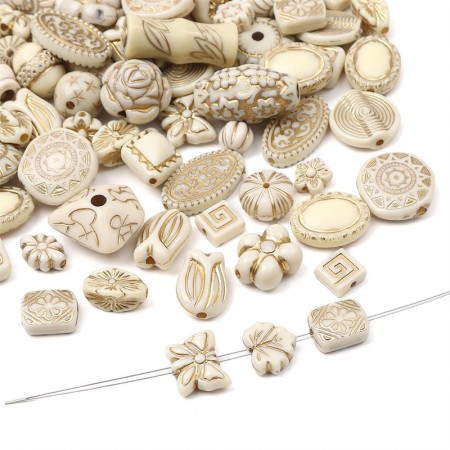 Perles mix gravées x20g