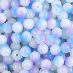 Perles en verre ronde x50