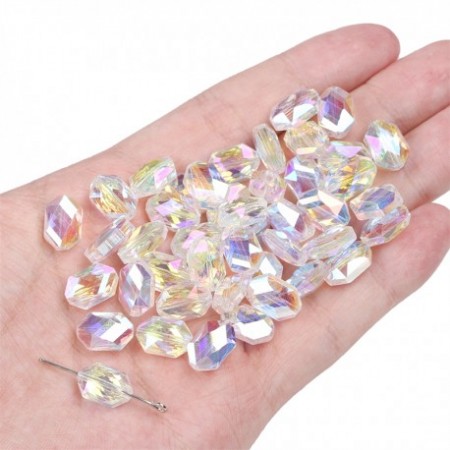 Perles en verre à facettes x5