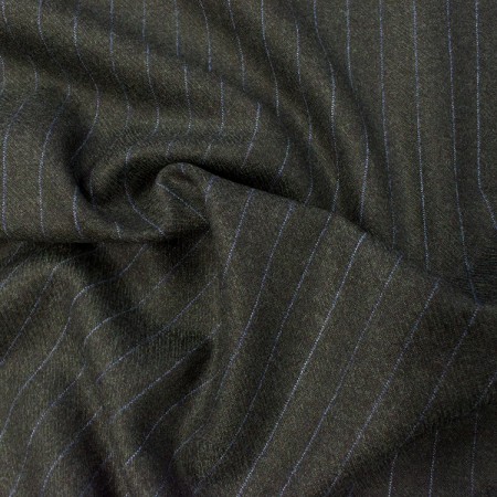Tissu lainage italien - Rayures fond gris