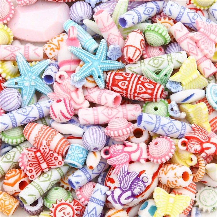 Perles blanches mix motifs pop x30g