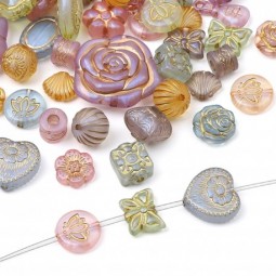 Perles transparentes et or x20g