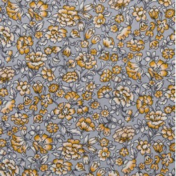 Tissu coton - Elisabeth gris jaune